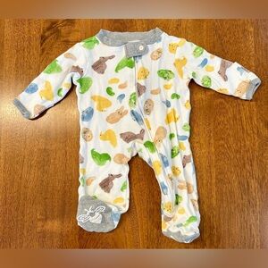 Burt's Bees Baby Easter Print Footie - White, Blue, Yellow, Green, Brown